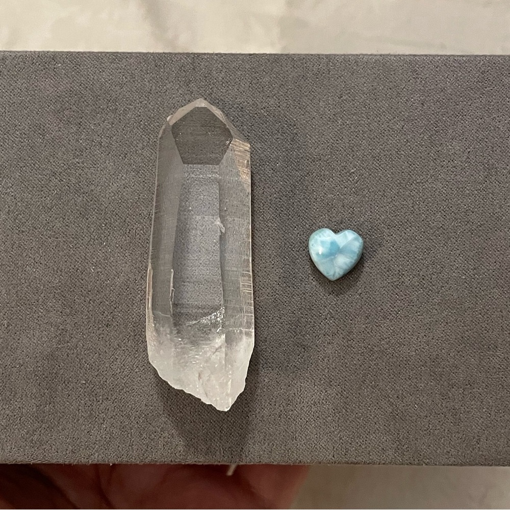 2 Piece Healing Crystal Bundle/Set — Clear Quartz, Larimar